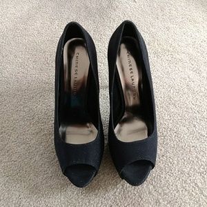 Chinese Laundry size 8 black sparkle heels